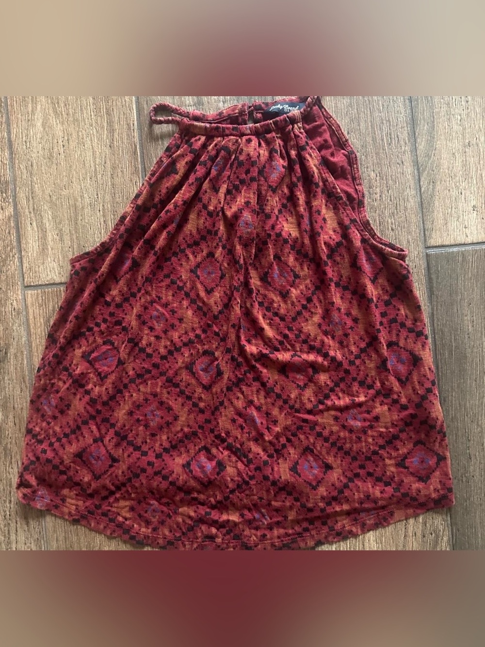 Lucky Brand Burgundy multi sleeveless top